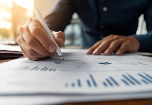 Beratungsgespräch zwischen Finanzberater und Kunde